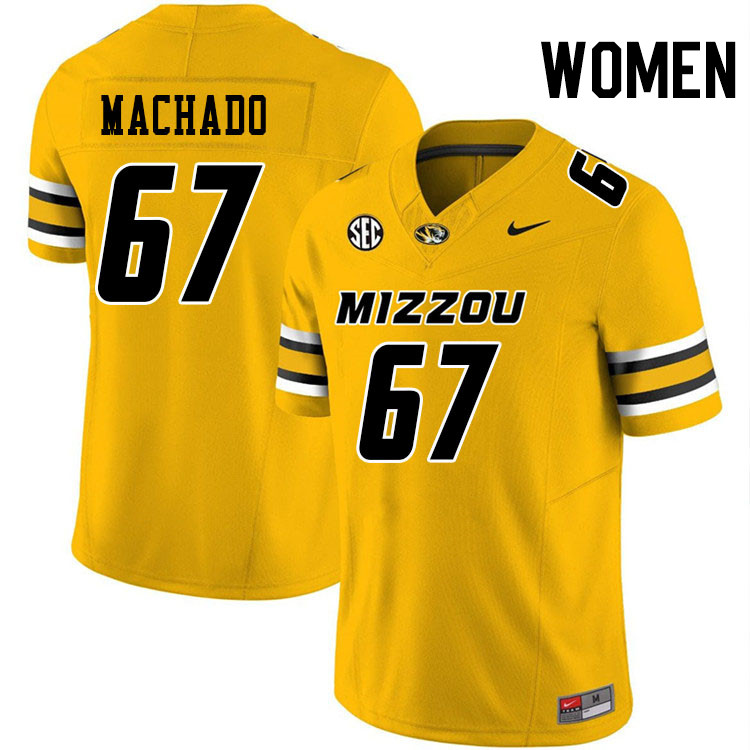 Women #67 Xavier Machado Missouri Tigers College Football Jerseys Stitched-Gold